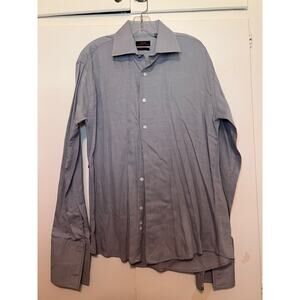 Steven Land Trim Fit Striped Gray Shirt Size 16 33-25